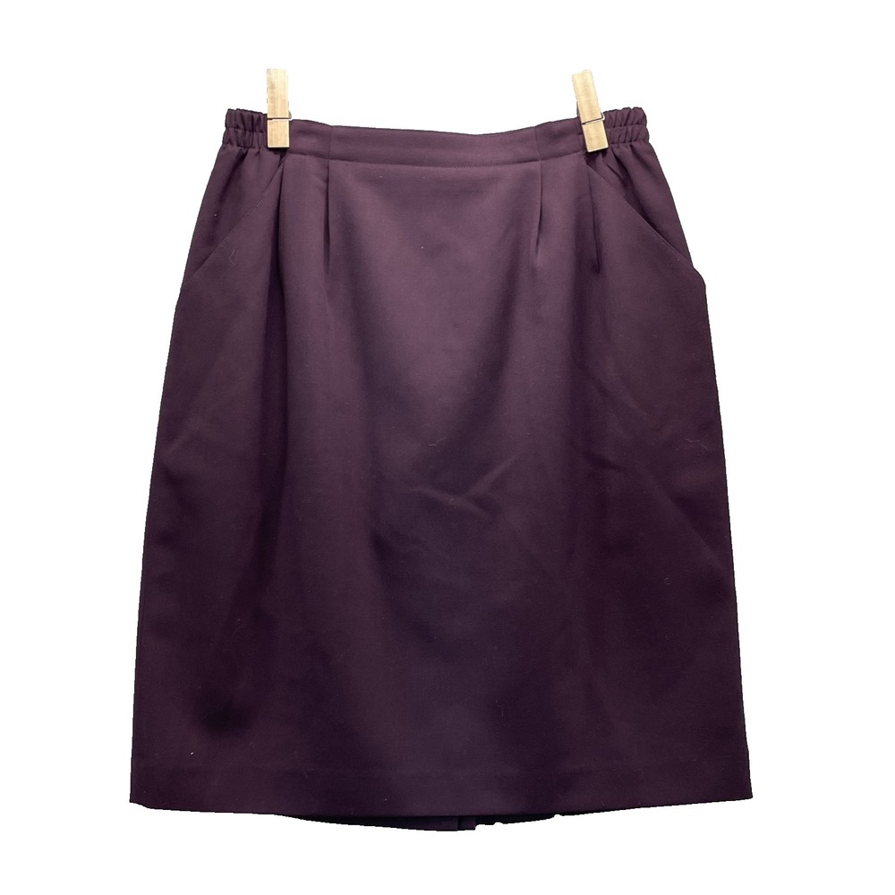 Vintage Career Essentials Wool Skirt Women 14 Red Pencil Office Academia Classic